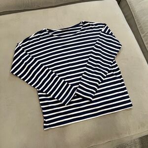 Saint James drop shoulder Breton strip shirt